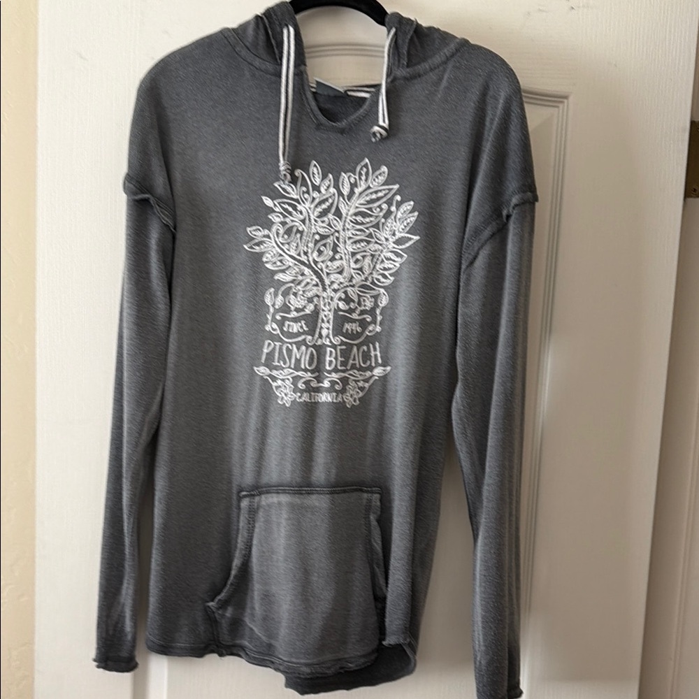Pismo Beach Gray Hoodie Sweater